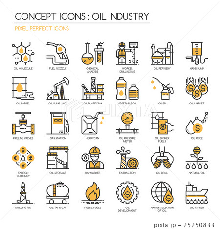 Oil Industry , Thin Line and Pixel Perfect Icons 25250833