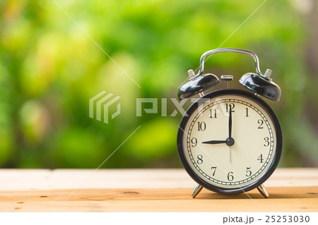 retro clock in green garden at 9 o'clock 25253030