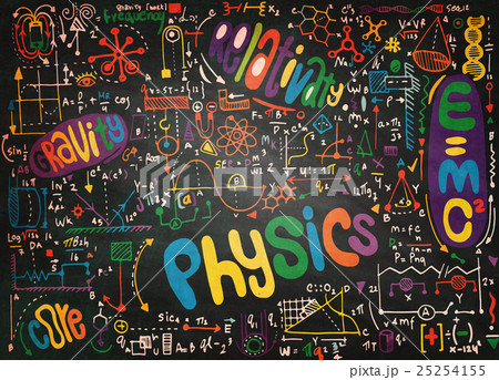 Physical formulas and phenomenon. hand-drawn 25254155
