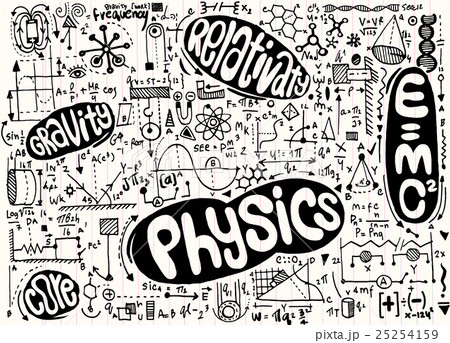 Physical formulas and phenomenon. hand-drawn 25254159