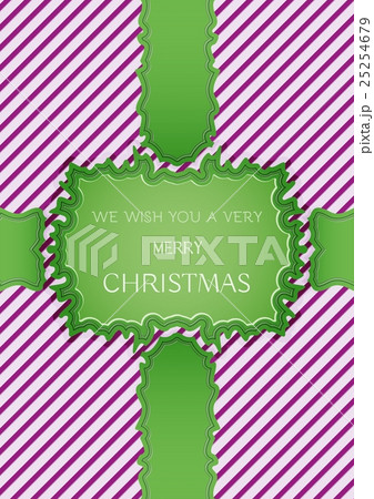 christmas card with stripes and green ribbons christmas card with stripes and green ribbons 25254679