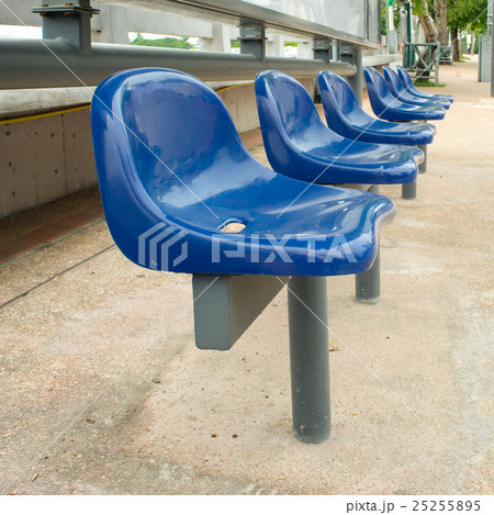 Blue chairs at bus stop, selective focus Blue chairs at bus stop, selective focus 25255895