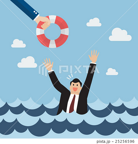 Drowning businessman screaming for help 25256596
