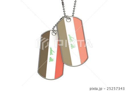 Iraq Dog Tags, 3D rendering Iraq Dog Tags, 3D rendering 25257343