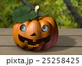 背景のあるハロウィンのカボチャ～目玉付 25258425