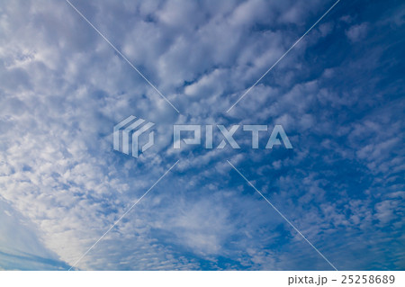 10月の朝の空と雲（レタッチでより青く3:2） 25258689