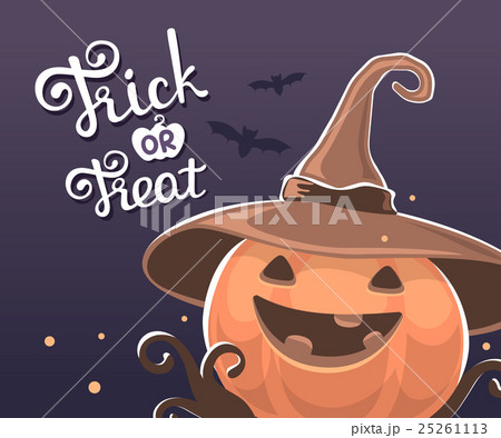 Vector halloween illustration of orange pumpkin Vector halloween illustration of orange pumpkin 25261113