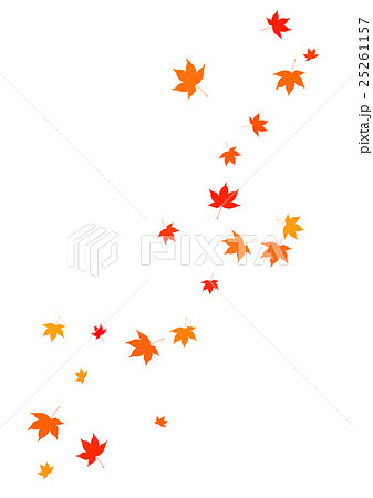ひらひら舞い落ちる紅葉のイラスト素材