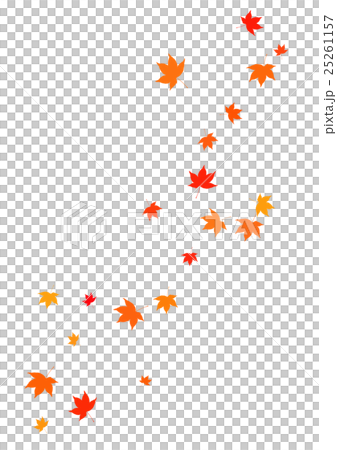ひらひら舞い落ちる紅葉のイラスト素材