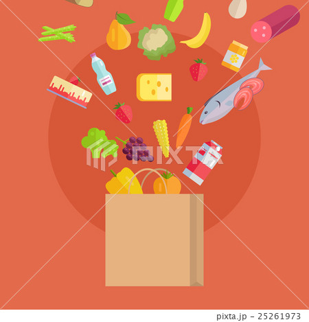 Grocery Shopping Concept Banner Illustration.  25261973