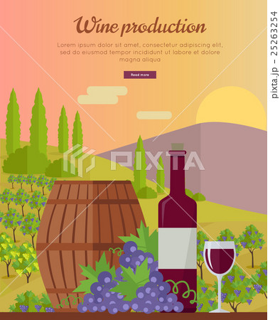 Wine Production Banner. Poster for Red Vine Wine Production Banner. Poster for Red Vine 25263254