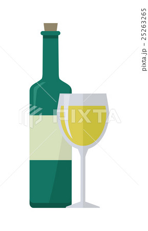 Bottle of Wine and Wineglass 25263265