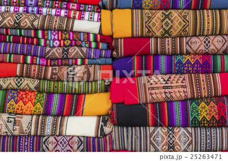 Colorful Fabric at market in Peru, South America 25263471