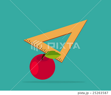 Red Apple with Yellow Measuring Ruler 25263587