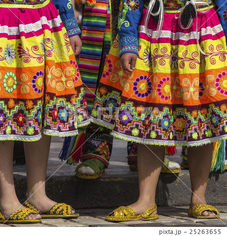 Peruvian dancers at the parade in Cusco. Peruvian dancers at the parade in Cusco. 25263655
