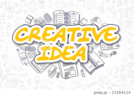 Creative Idea - Doodle Yellow Text. Business Creative Idea - Doodle Yellow Text. Business 25264214