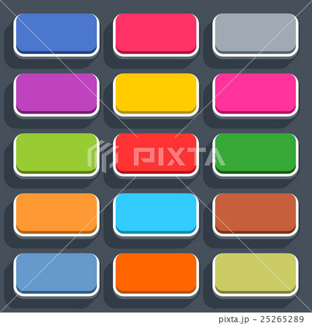 Flat blank web button rounded rectangle iconのイラスト素材 [25265289] - PIXTA