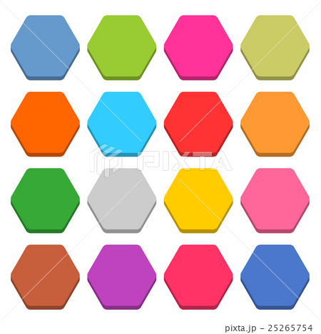 Flat blank web icon color hexagon button Flat blank web icon color hexagon button 25265754