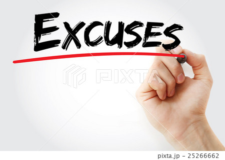 Hand writing Excuses with marker 25266662
