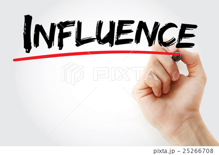 Hand writing Influence with marker 25266708