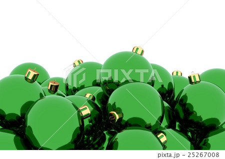 Green Christmas balls 3D illustration Green Christmas balls 3D illustration 25267008
