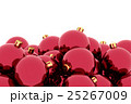 Red Christmas balls against white 3D illustration 25267009