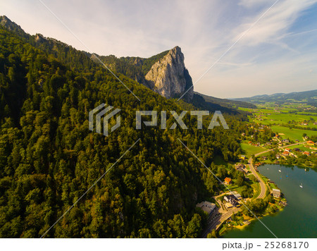 Aerial view, panorama from Mondsee, Austria, Aerial view, panorama from Mondsee, Austria, 25268170