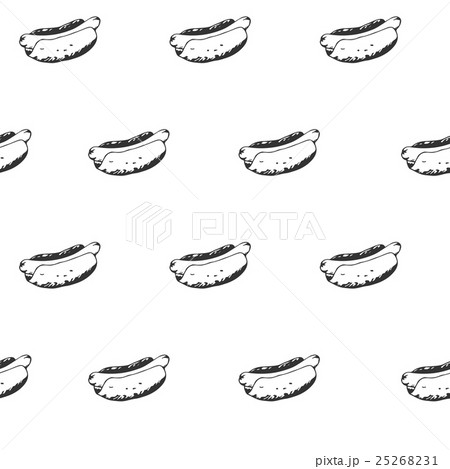 Hot Dogs Background. Hotdogs Seamless Pattern 25268231