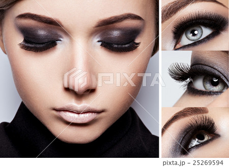 Woman with Fashion makeup. Beautiful face. Woman with Fashion makeup. Beautiful face. 25269594