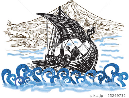 Drekar boat - An hand drawn vector 25269732