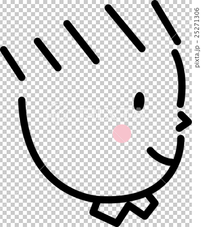 子供 笑顔 男の子 横顔 シンプルイラストのイラスト素材