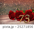 birthday concept with red roses on wooden desk 25271856