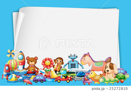 Paper design with lots of toys 25272810