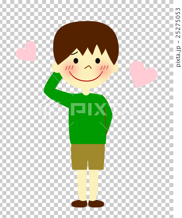 A shy boy - Stock Illustration [25275053] - PIXTA