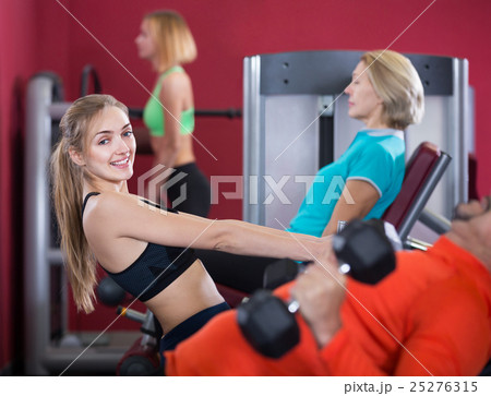 Group adults of different age having training Group adults of different age having training 25276315