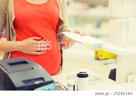 pregnant woman buying medication at pharmacy pregnant woman buying medication at pharmacy 25282184