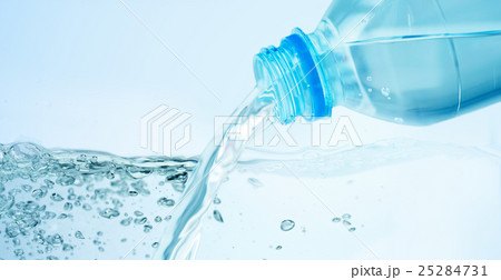 close up of water pouring from plastic bottle close up of water pouring from plastic bottle 25284731