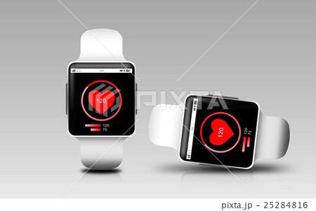 smart watches with heart rate icon on screen 25284816