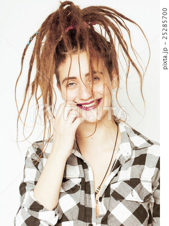 real caucasian woman with dreadlocks hairstyle 25285700