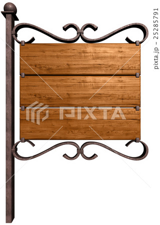 Old wooden signboard. Isolated on white 25285791