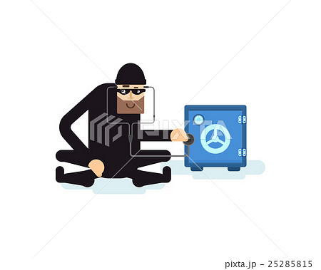 Isolated Illustration Thief Hacks Safeのイラスト素材