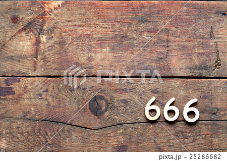 666 Number On Wood 25286682