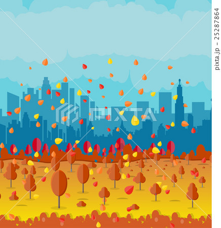 Beautiful autumn city with park alley Beautiful autumn city with park alley 25287864
