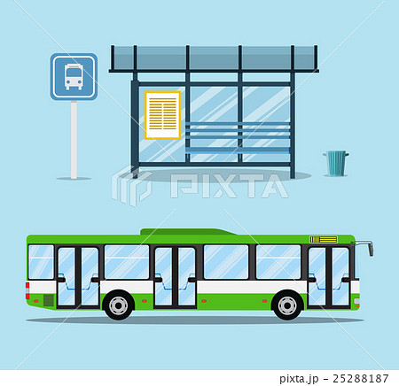 Bus Stop With Seatsのイラスト素材