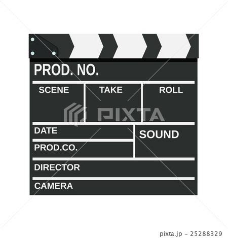 Black opened clapperboard. 25288329