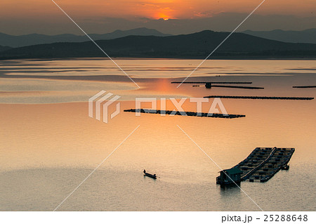 fisherman boat and beautiful twilight in thailand. fisherman boat and beautiful twilight in thailand. 25288648