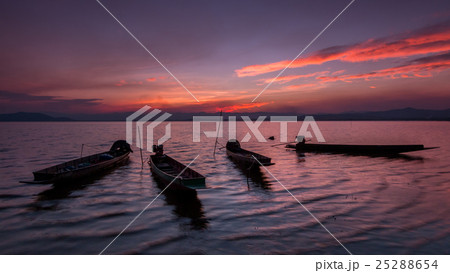 fisherman boat and beautiful twilight in thailand. fisherman boat and beautiful twilight in thailand. 25288654