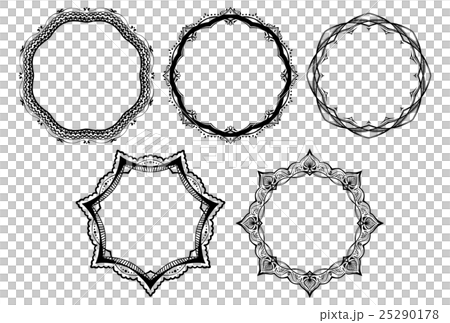 レース素材04 オシャレで可愛いフレーム 5パターンのイラスト素材 25290178 Pixta