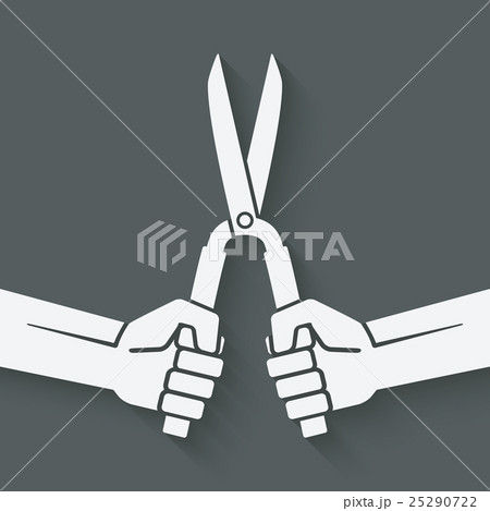 worker hands with shears worker hands with shears 25290722