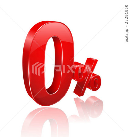 Red Zero percent 3D style. Vector illustration 25291950